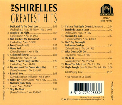 The Shirelles : Greatest Hits (CD, Comp)