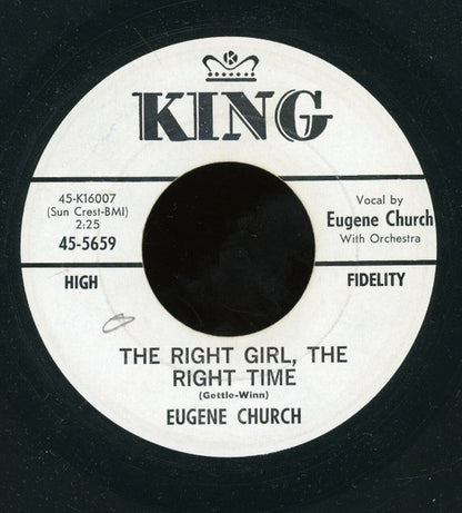 Eugene Church : The Right Girl, The Right Time / Pretty Baby Won't You Come On Home (7", Single, Promo)