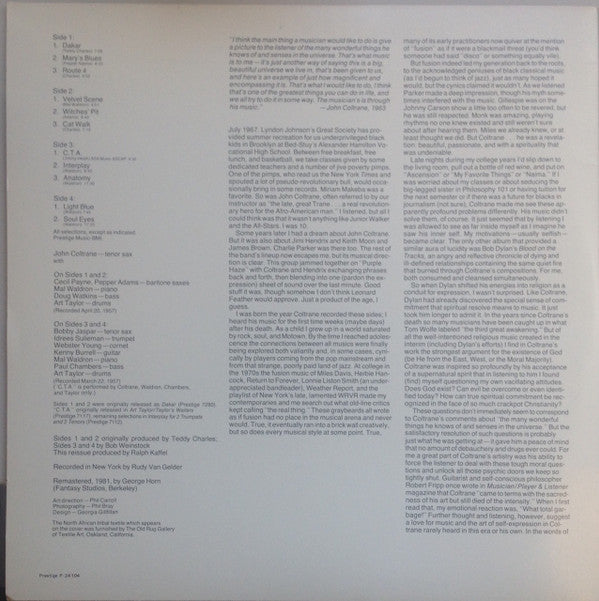 John Coltrane : Dakar (2xLP, Comp, RM)