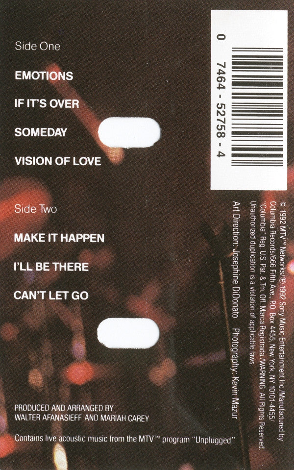 Mariah Carey : MTV Unplugged EP (Cass, EP)