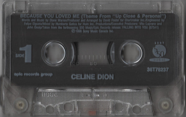 Céline Dion : Because You Loved Me (Theme From "Up Close & Personal") (Cass, Single)