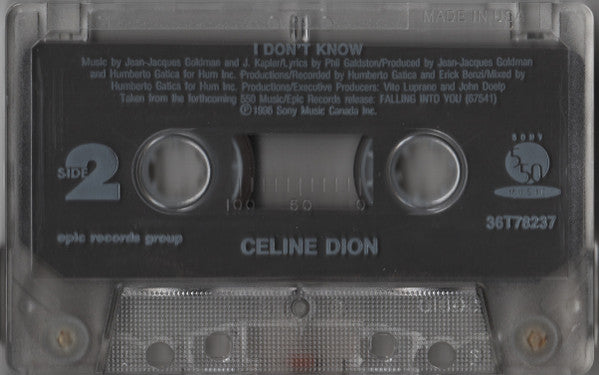 Céline Dion : Because You Loved Me (Theme From "Up Close & Personal") (Cass, Single)