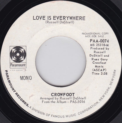Crowfoot : Groove Along (7", Mono, Promo, Styrene, Phi)