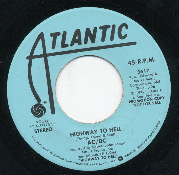 AC/DC : Highway To Hell (7", Mono, Promo, SP)