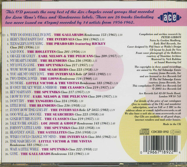 Various : Class & Rendezvous Vocal Groups (CD, Comp, RM)