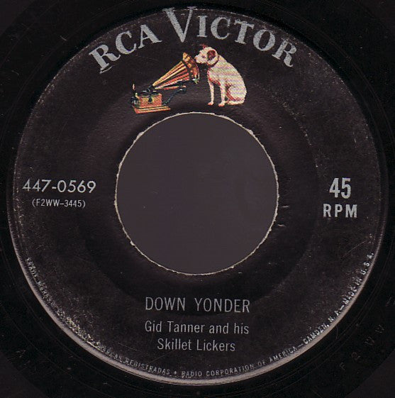 Gid Tanner & His Skillet Lickers : Down Yonder (7", Single, RE)