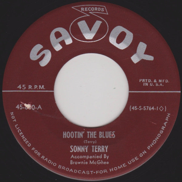 Sonny Terry & Brownie McGhee : Hootin' The Blues / Shake Down Blues (7", Single)