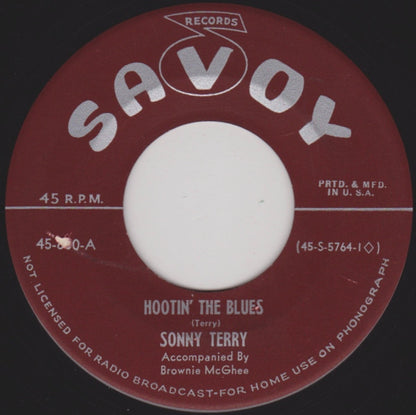 Sonny Terry & Brownie McGhee : Hootin' The Blues / Shake Down Blues (7", Single)
