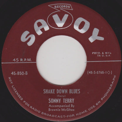 Sonny Terry & Brownie McGhee : Hootin' The Blues / Shake Down Blues (7", Single)