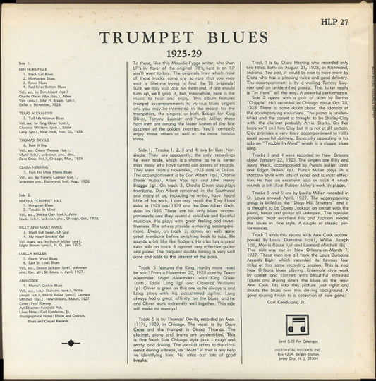 Various : Trumpet Blues 1925-29 (LP, Comp)