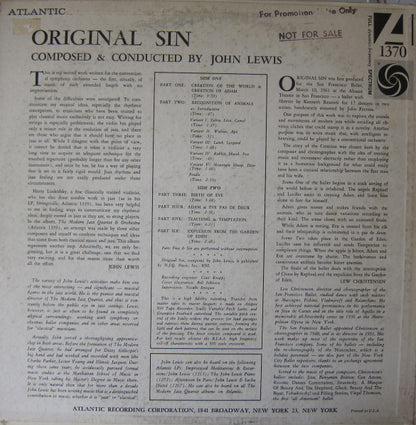 John Lewis (2) : Original Sin (Music For Ballet Composed By John Lewis) (LP, Mono, Promo)