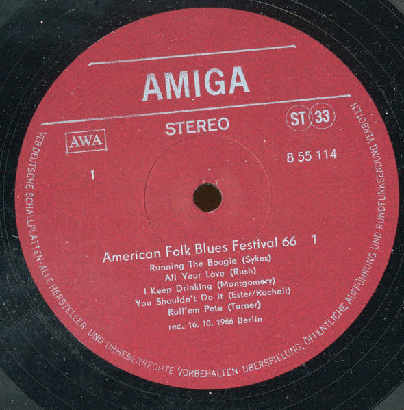 Various : American Folk Blues Festival 66 - 1 (LP, Album, RE)