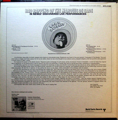 Lord Buckley : Bad Rapping Of The Marquis De Sade (LP)