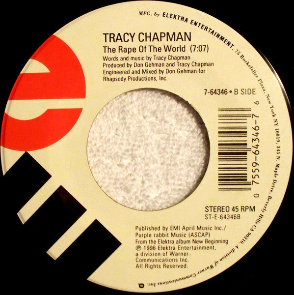 Tracy Chapman : Give Me One Reason / The Rape Of The World (7")
