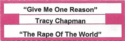 Tracy Chapman : Give Me One Reason / The Rape Of The World (7")