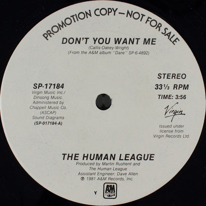 The Human League : Don't You Want Me (12", Promo)