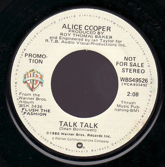 Alice Cooper (2) : Talk Talk (7", Single, Mono, Promo)