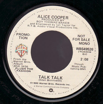 Alice Cooper (2) : Talk Talk (7", Single, Mono, Promo)