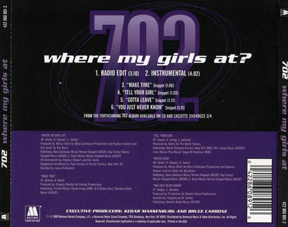 702 : Where My Girls At? (CD, Single)