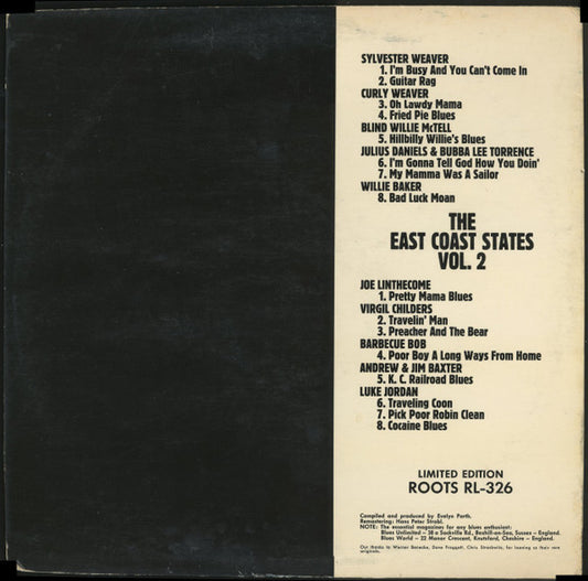 Various : The East Coast States Vol. 2 (LP, Comp)