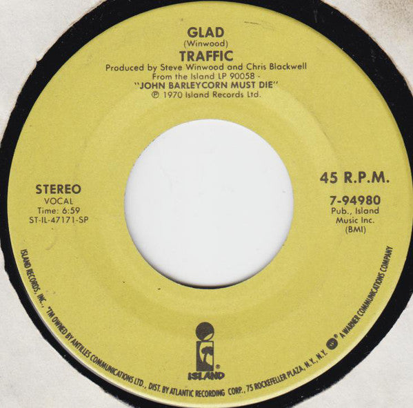 Traffic : Glad / Feelin' Alright (7", Single)