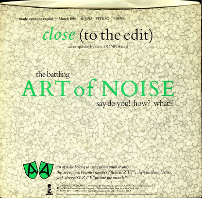 The Art Of Noise : Close (To The Edit) (7", Single, Spe)