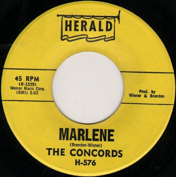 The Concords (3) : Marlene / Our Love Wasn't Meant To Be (7", Single)