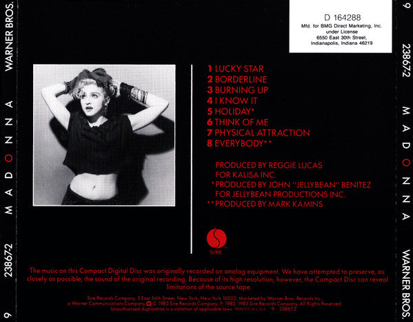 Madonna : Madonna (CD, Album, Club)
