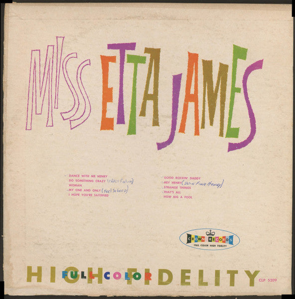 Etta James : Miss Etta James (LP, Album, Mono)