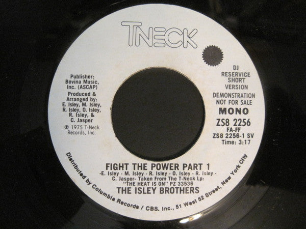The Isley Brothers : Fight The Power Part 1 (7", Single, Mono, Promo)