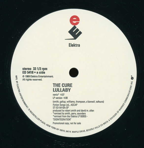 The Cure : Lullaby (12", Single, Promo)