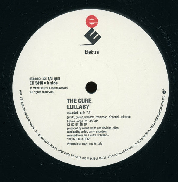 The Cure : Lullaby (12", Single, Promo)