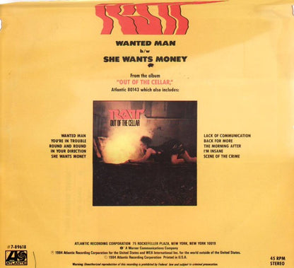 Ratt : Wanted Man (7", Single)