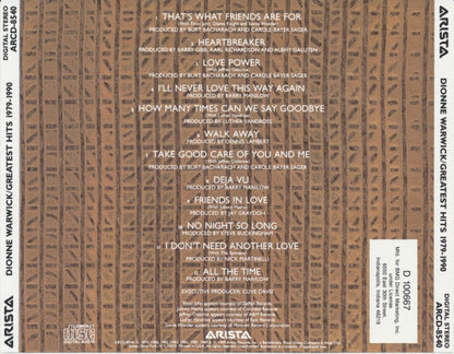 Dionne Warwick : Greatest Hits 1979-1990 (CD, Comp, Club, RE)
