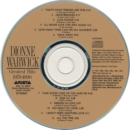 Dionne Warwick : Greatest Hits 1979-1990 (CD, Comp, Club, RE)