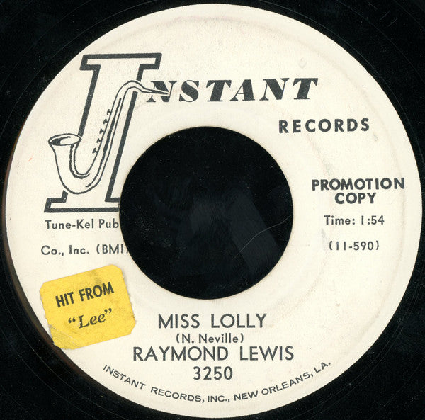 Raymond Lewis : Miss Lolly (7", Promo)