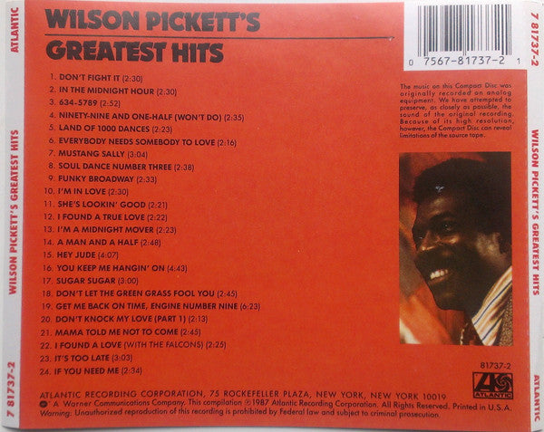 Wilson Pickett : Wilson Pickett's Greatest Hits (CD, Comp)