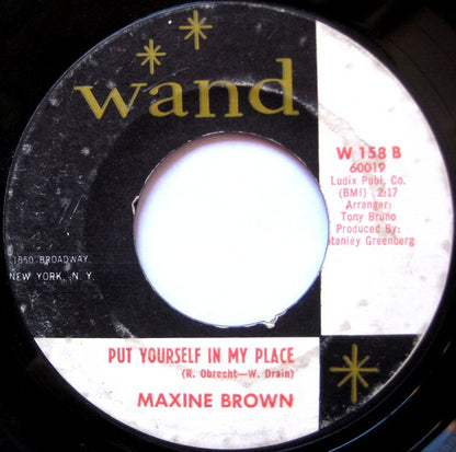 Maxine Brown : I Cry Alone / Put Yourself In My Place (7", Single, Styrene)