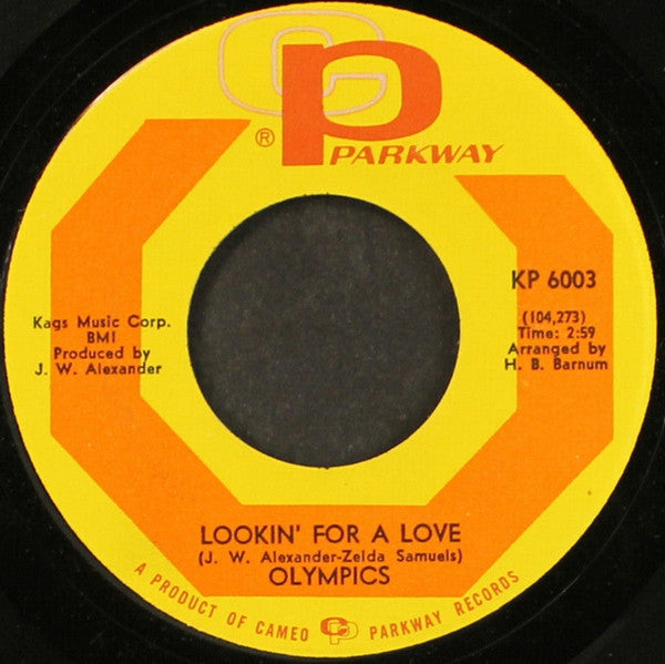 The Olympics : Lookin' For A Love (7", Single)