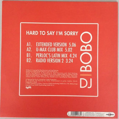 DJ BoBo : Hard To Say I'm Sorry (12")