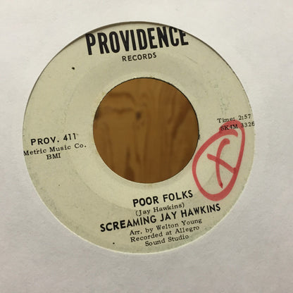 Screamin' Jay Hawkins : Poor Folks / My Kind Of Love (7")