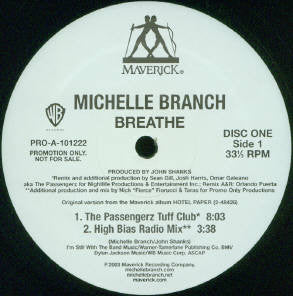 Michelle Branch : Breathe (2x12", Promo)