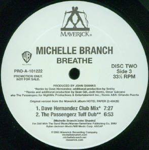 Michelle Branch : Breathe (2x12", Promo)