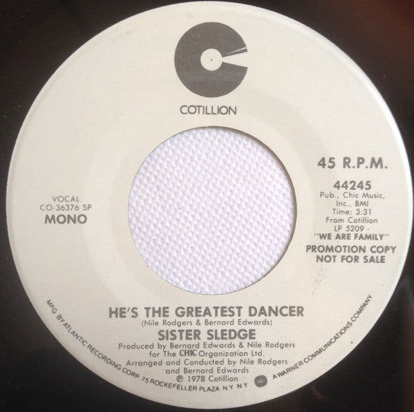 Sister Sledge : He's The Greatest Dancer (7", Mono, Promo, SP )