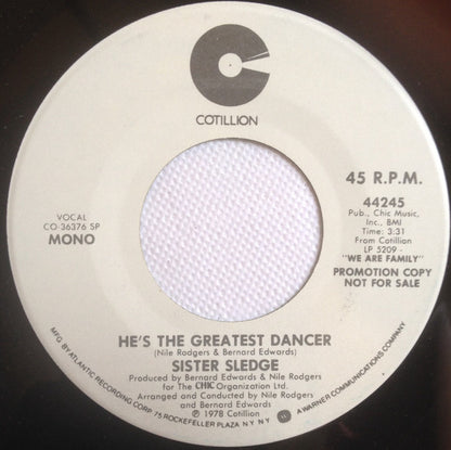 Sister Sledge : He's The Greatest Dancer (7", Mono, Promo, SP )