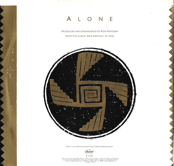 Heart : Alone (7", Single, Promo, Styrene)