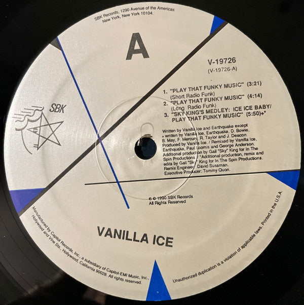 Vanilla Ice : Play That Funky Music (12", SRC)