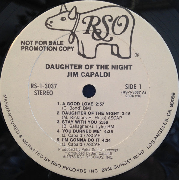 Jim Capaldi : Daughter Of The Night (LP, Album, Promo)