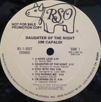 Jim Capaldi : Daughter Of The Night (LP, Album, Promo)