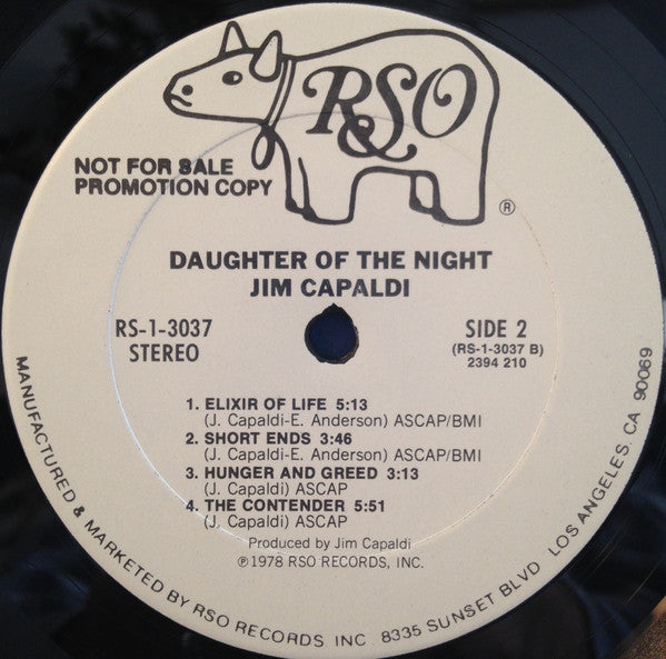 Jim Capaldi : Daughter Of The Night (LP, Album, Promo)